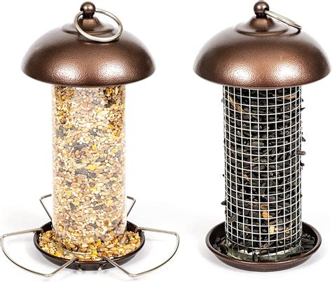 Iborn Metal Bird Feeders Hanging Peanut Mesh For Small Birds Wild