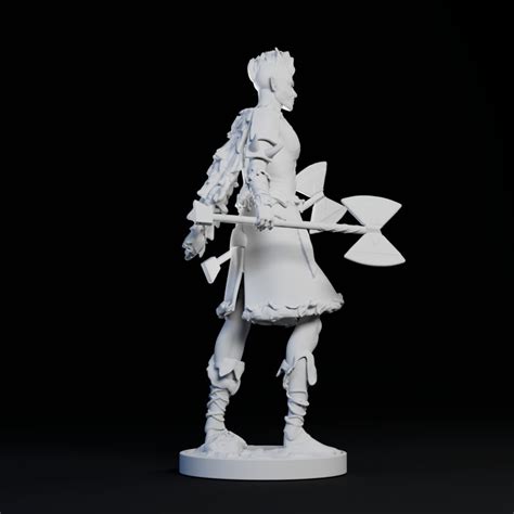 3d Printable Female Orc Barbarian By Forkhut