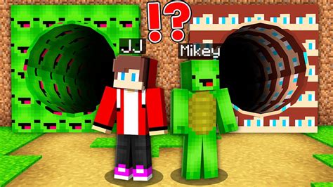 Survival Tunnel Battle Jj Vs Mikey In Minecraft Challenge Maizen