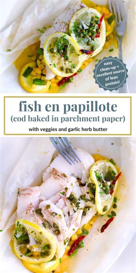 Fish En Papillote Cod In Parchment Paper Bowl Of Delicious