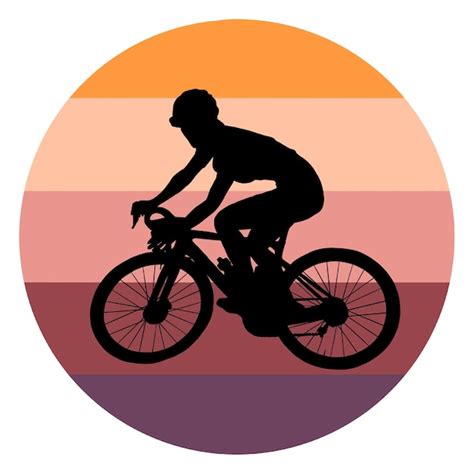 Premium Vector A Silhouette Of A Person Riding A Bike With The Word