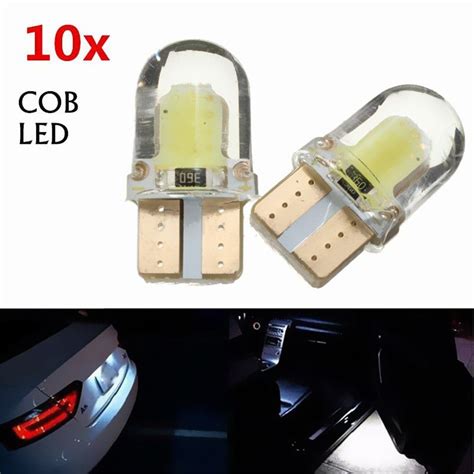 Lower Power Consumption 10PCS T10 W5W COB 8 SMD LED Canbus Silica