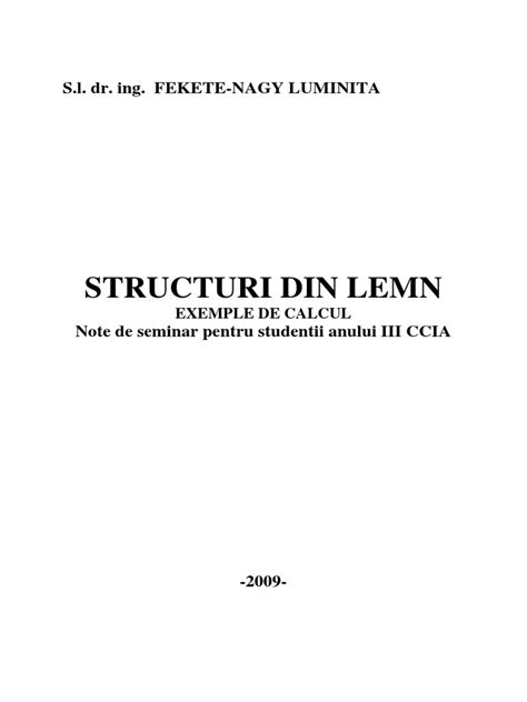 PDF Structuri Din Lemn Exemple De Calcul Seminar DOKUMEN TIPS