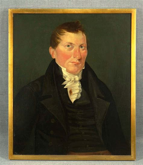 Ca American Folk Art Oil Painting Portrait Of A Gentleman Biddell