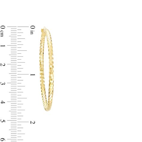 45 0mm Diamond Cut Tube Hoop Earrings In 10k Gold Zales