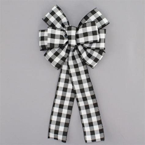 Red Black Buffalo Flannel Plaid Christmas Bow Available In 2 Sizes