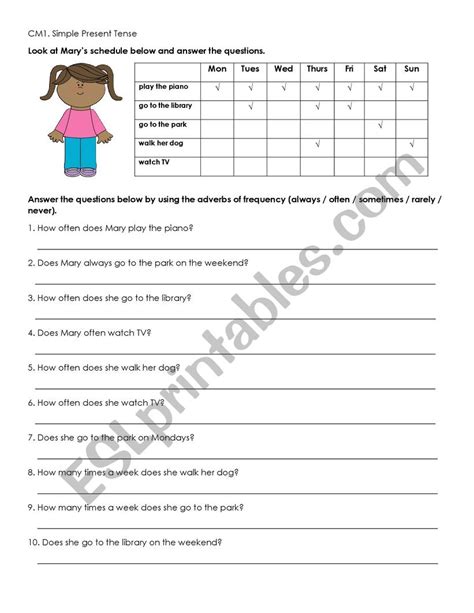 Adverbs Of Frequency Worksheets