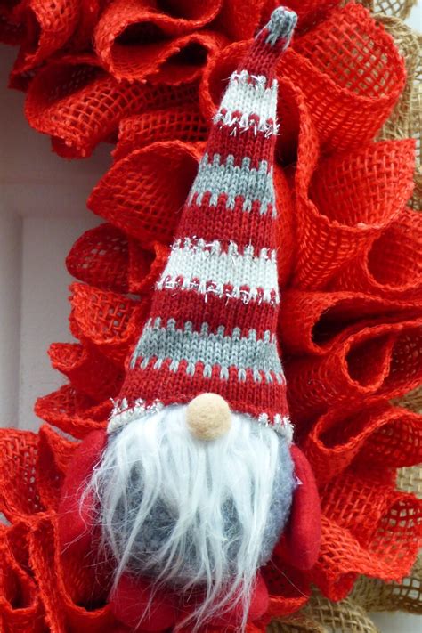 Gnome Wreath Gnome Christmas Wreath Winter Door Hanger Etsy