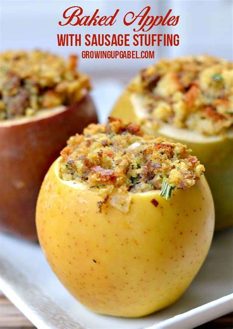 Savory Baked Apples With Sausage Stuffing Recipe