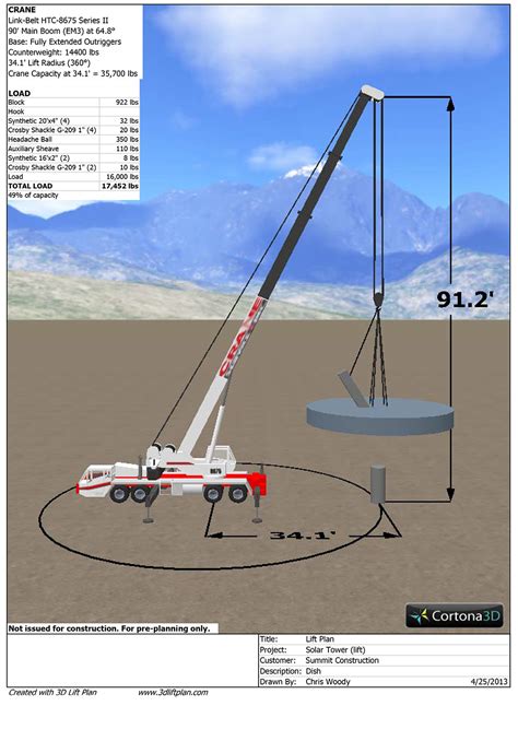 Engineered 3d Lift Plans And Cad Diagrams Crane Services Inc