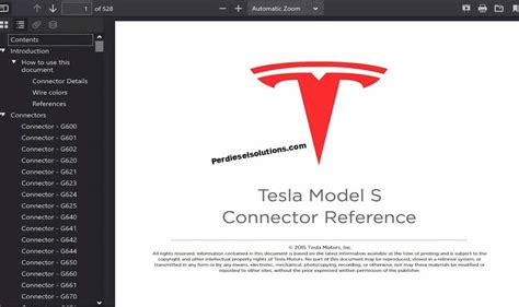 Tesla Model S 2012 2019 Service Manual And Part Catalog Perdieselsolutions