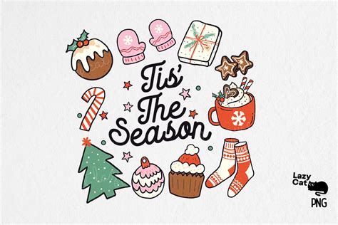 Tis The Season Christmas PNG Sublimation Graphic By Lazy Cat Creative