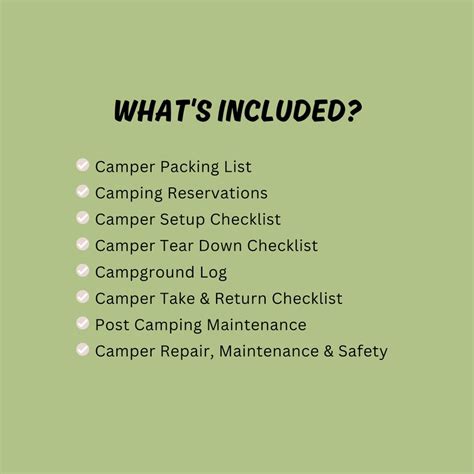 Camper Checklist Printable Bundle Minimal Etsy