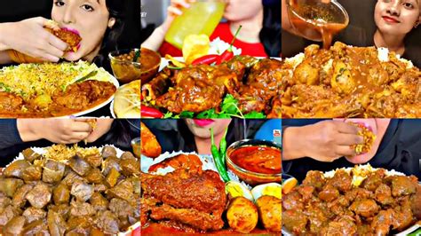 ASMR EATING SPICY MUTTON CURRY CHICKEN CURRY BIRIYANI BEST INDIAN