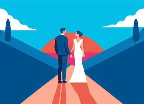 Elegant Couple Silhouette On Vibrant Sunset Background Illustration 42891269 Vector Art At