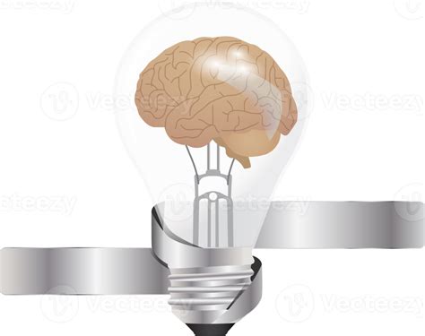 Brain In The Light Bulb As A Metaphor For Idea 11287478 PNG