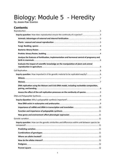 Heredity Biology Module 5 Heredity By Jessie Rae Scanlon Studocu