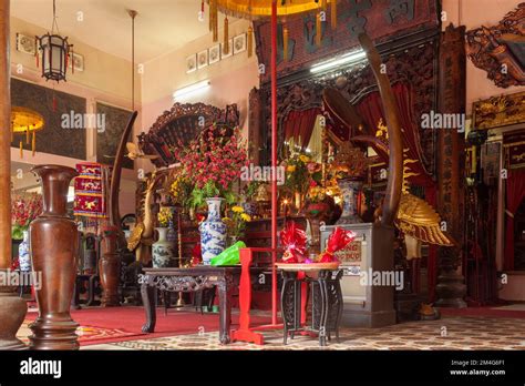 Interior Altar In Duc Thanh Tran Hung Dao Temple Saigon Vietnam Stock
