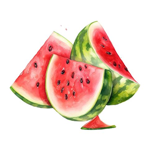 Watermelon Watercolor Illustration Sweet Watercolor Natural Png