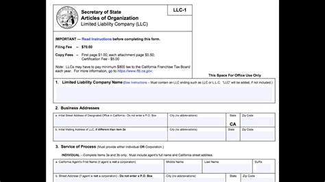 How To File An Llc In California Mins Youtube