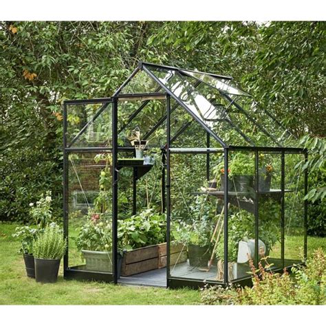 Halls Qube Black Lp Toughened Glass Sheds N Chalets