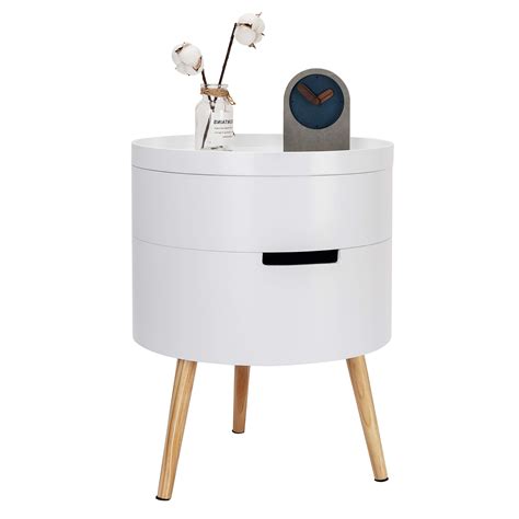 Buy WOLTU Bedside Table White Nightstand Table Cabinet With 2 Storage