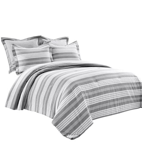 Lush Decor Farmhouse Striped 5 Piece Comforter Sets Fullqueen With