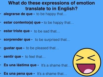 Spanish Subjunctive With Expressions Of Emotion Powerpoint Slideshow