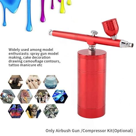 Air Gravity Feed Dual Action Airbrush Paint Tattoo Spray Gun Kit Set