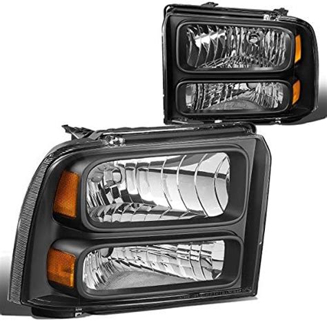 Dna Motoring Hl Oh Fsuper05 Bk Am Black Amber Headlights Replacement Compatible With