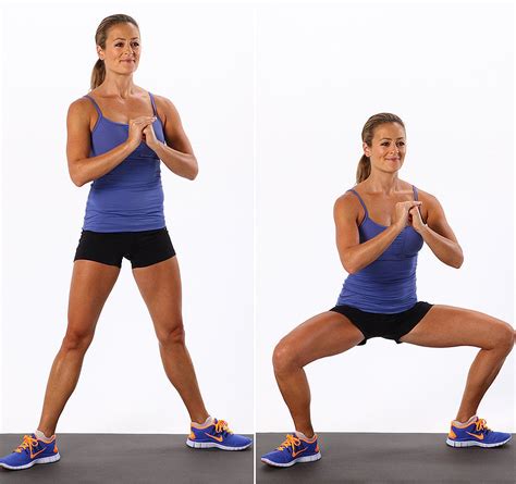 Lower Body Sumo Squat Best Bodyweight Exercises Popsugar Fitness