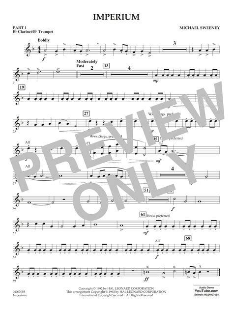 Imperium Pt 1 Bb Clarinet Bb Trumpet By Michael Sweeney Sheet Music