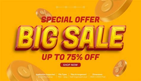 Premium Psd Psd Editable Text Effect Big Sale Banner Promotional Template