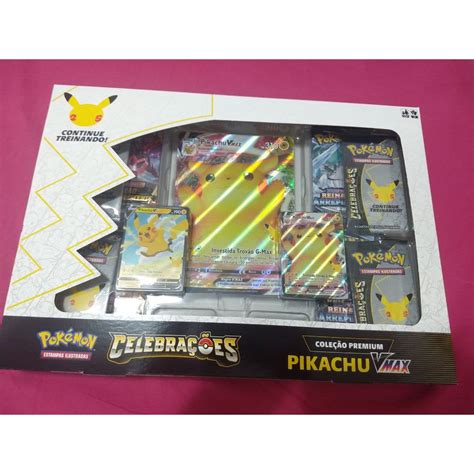 Box Coleção Premium Pikachu Vmax Pokémon Tcg Português Original Copag