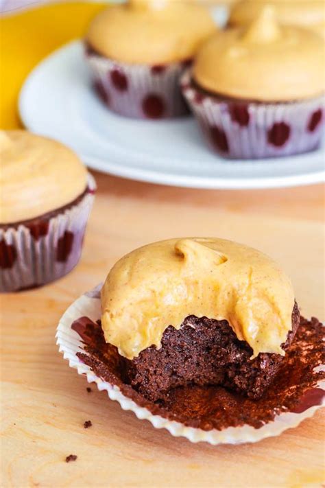 Fudge Brownie Cupcakes With Pumpkin Cream Cheese Frosting Sallys Baking Addiction