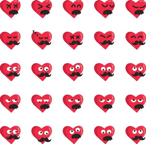 Valentine Moustache Emoji Emoticon Red Heart Devil Evil Angry 13421860