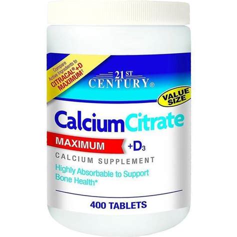 21st Century Calcium Citrate D3 Max 400 Caplets 120 Pcs • Pris