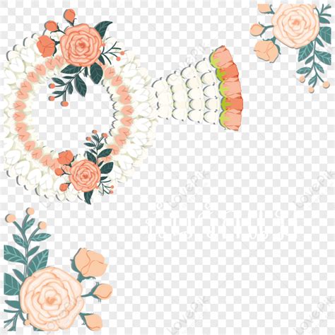 Cartoon Style Thai Mothers Day Wreath Element Simple Dai Png Free