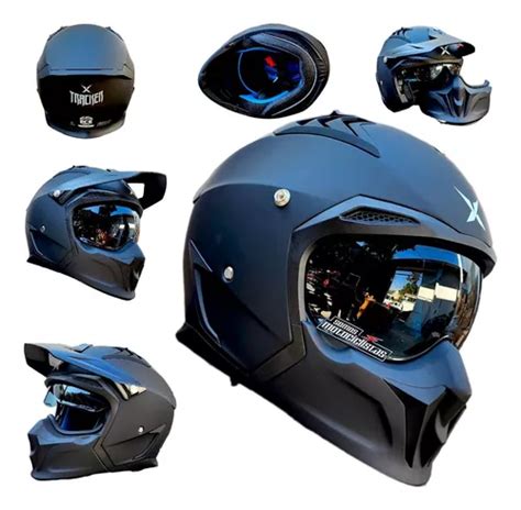 Casco Moto Tracker Negro Mate Certificado Ece Modular Envío gratis