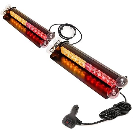 Amazon Yifengshun 12 LED Amber Red Emergency Strobe Light Bar 18