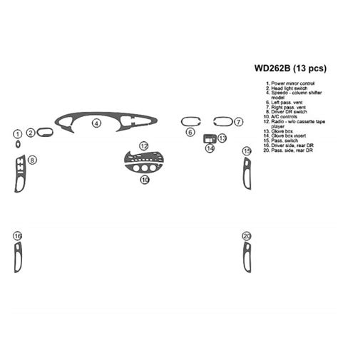 B I Wd B Rba D Raw Brushed Aluminum Full Dash Kit Pcs