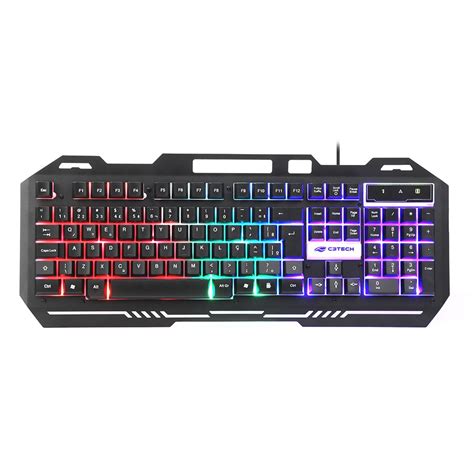 Teclado Gamer Ilumina O Led Multicores Kg C Tech Teclas De