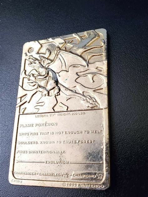 Mavin Nintendo Pokemon K Gold Plated Charizard Metal Card