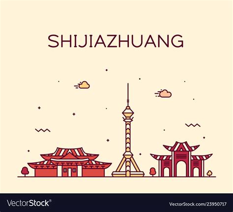 Shijiazhuang skyline hebei province china Vector Image