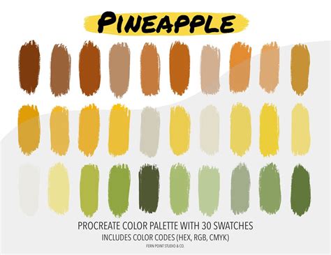 Procreate Color Palette Pineapple Instant Download Digital File Color ...