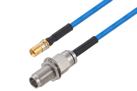 Mini Smp Male To 185mm Female Bulkhead Vita 67 Cable Using Pe P086hf Coax With Heatshrink