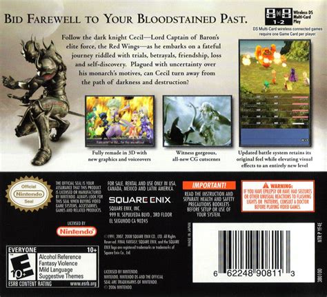 Final Fantasy IV 2007 Nintendo DS Box Cover Art MobyGames