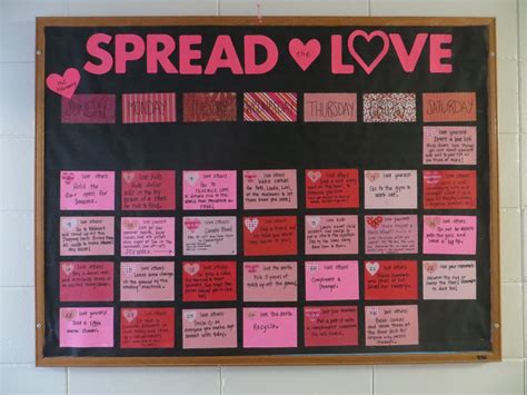 Spread Love One Way To Spread Love Each Day In February Valentines Day Bulletin Board