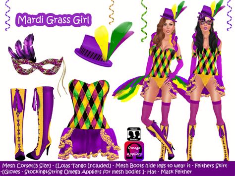 Second Life Marketplace Female Mardi Gras Costume [mardi Gras Girl