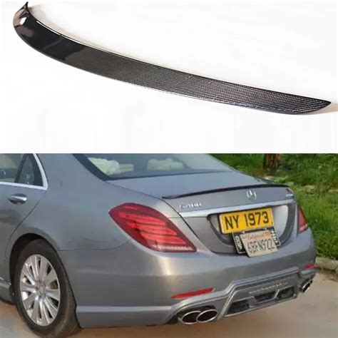 W Amg Style Carbon Fiber Car Rear Trunk Spoiler Wing For Mercedes